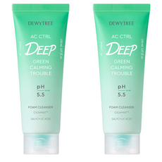 Dewytree AC Control 深綠色舒緩煩惱泡沫潔面乳, 2個, 150ml