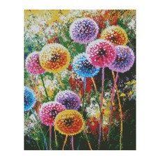 플레이어바웃 레인보우 민들레 DIY 보석십자수 세트 40 x 50 cm, 1세트