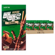 PEPERO 杏仁巧克力口味 餅乾棒, 37g, 50盒