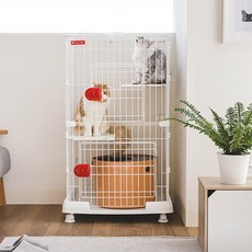 아이리스 미니 3단 고양이 케이지 PMCC-115, 화이트