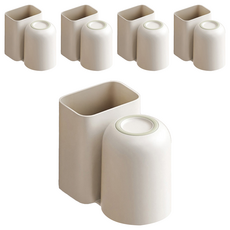 Reddot 紅點生活 日式止滑牙膏牙刷收納漱口杯, 5個, 淺綠色