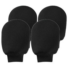 AHOYE 韓國黏膠纖維去角質洗澡手套 黑色 深層清潔毛孔 改善膚質, 2組, 2個裝