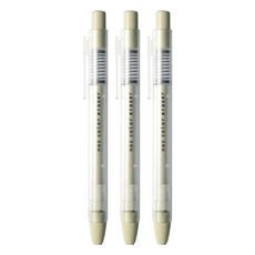 sun-star 按壓出芯橡皮擦, 雙層筆身, 附筆夾, 檸檬, 3支