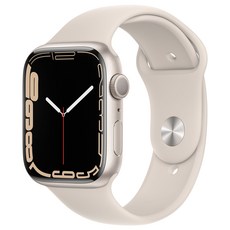 Apple 애플워치 7, 45mm, GPS, 알루미늄, 스타라이트 / 스타라이트 스포츠 밴드