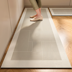 日式條紋廚房珪藻泥吸水地墊, 逆向角落, 2個