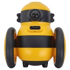 AIWO 寵物小蜜蜂LED寵物玩具車, 逗貓玩具, 多彩發光尾燈, Type-C充電, 黃色/粉色, 1個, 60 x 53 x 38cm