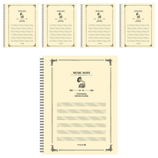 morning glory 6000 精裝線圈音樂樂譜筆記本, 5本, 顏色隨機