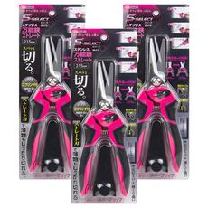 TAKAGI 高儀 多功能萬用剪刀 鐵皮剪, 附有可穿繩孔 420不鏽鋼, 3支, 粉紅色