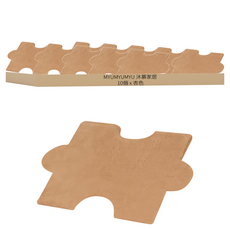 沐慕家居 毛絨巧拼止滑地板貼 10入/包 40*30cm 短絨+PP防滑底, 杏色, 1包
