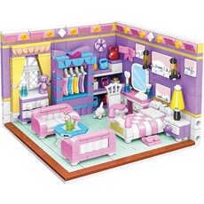 LIN07 迷你積木 Atomini 寢室 00874LI, 混合色, 1個