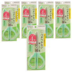 KOKUYO SAXA 空氣彈力剪刀 不沾黏輕量版, 綠色, 6支