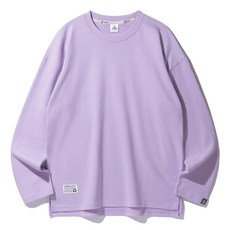 ALVINCLO 寬鬆素色雙面布長袖T恤 AVT363, 紫紅色