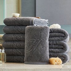 SOFT TOUCH 飯店專用40支精梳棉毛巾 220g, 灰色, 10條