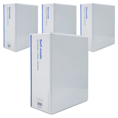 3孔梯形活頁夾 A4 10cm, 白色, 4個