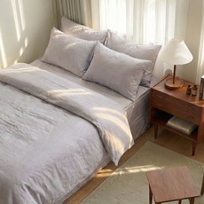 지베딩 순면 60수 이불커버, 라이트그레이