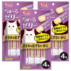 INABA 寒天肉泥, 雞肉 + 紅松葉蟹, 60g, 3袋