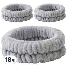 Nalli Sisters 簡約洗臉髮帶, 18個, 17 灰色 三線