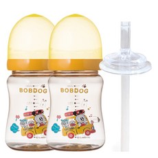 PPSU無奶嘴奶瓶 綠色+黃色 200ml, 無奶嘴, 黃色+黃色