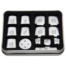 MEO 賓士配件按鈕飾蓋 14件組, 賓士 GLA/舊款 E-Class/GLK/CLA