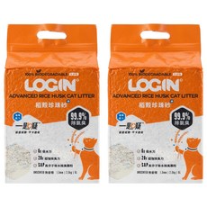 LOGIN 洛格 強效除臭稻殼貓砂 1.5mm, 無香, 2.5kg, 2袋