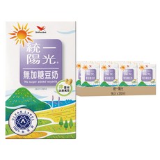 統一陽光 無加糖豆奶, 250ml, 96入