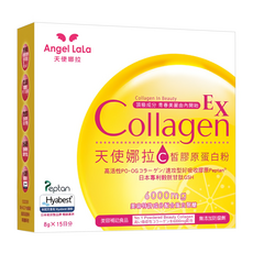 Angel LaLa 天使娜拉 EX 穀胱甘肽 C皙膠原蛋白粉, 6000mg小分子膠原蛋白, 日本專利穀胱甘肽GSH, 15包, 8g, 1盒