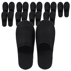 Living Bene 飯店布質防滑室內拖鞋, 黑色, 10個