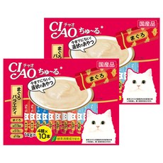 INABA 肉泥 鮪魚四種口味, 鮪魚&鮪魚 + 干貝&鮪魚 + 鱈場蟹&鮪魚 + 鮪魚片, 560g, 2袋