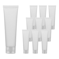 仙洞商社 霧面旅行用乳霜乳液軟管分裝瓶 100g, 白色, 10個