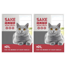 SAKE 經典貓砂, 含消臭/抗菌成分, 10L, 原味, 6kg, 2袋