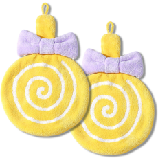 Doodle Cat 棒棒糖擦手巾, 2個, 黃色