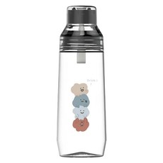 WOKY 沃廚 台灣公司貨 方坊透明瓶, 疊疊樂出發 透明色 + 黑色, 600ml, 1個