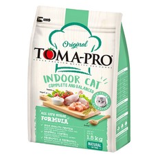 TOMA-PRO 優格 室內貓 乾飼料 1.5kg 全齡貓配方 添加藜麥 腸益菌 高蛋白, 雞肉 + 米, 1袋