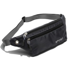 애틱트 더블 주머니 등산 러닝 벨트 허리 가방 힙색, 그레이, 1개