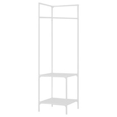 mohe 木暉居家 北歐風簡約轉角置物衣帽掛架 1.92kg, 白色