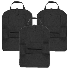 小麥購物 車用椅背置物袋 C120 55 x 39cm 140g, 3個, 黑色