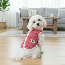 petit dog 寵物熊貼飾背心 DWV025, 粉紅色