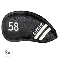 Circle DESIGN GOLF 鐵桿挖起桿桿頭套 58度, 3個, 黑色