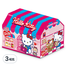 CROWN 皇冠 Hello Kitty的甜點店餅乾組, 3套, 2種零食+Hello Kitty貼紙