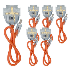 FONG HUA 崶華 C型動力線 附過載 2孔, 2尺, 紅色 + 灰色, 6個