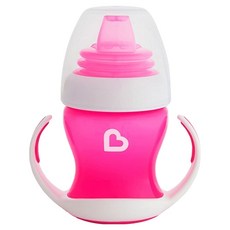 munchkin 滿趣健 輕鬆握彈力防漏學習杯 118ml, 不含BPA, 4個月以上寶寶適用, 粉色, 1個