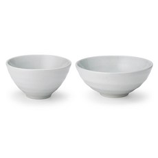 광주요 국산 캐주얼라인 1인 공기대접 세트, 눈꽃빛, 밥그릇 + 국그릇, 1세트