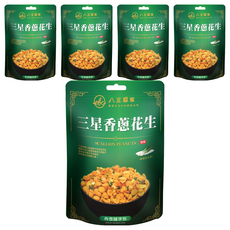 八豆聯軍 三星花生 黃金比例製作 北港芝麻油 香蔥味, 5包, 100g