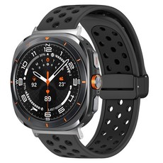 SPACE SHIELD 智慧手錶D扣磁吸運動矽膠錶帶 47mm, 1個, 黑黑色