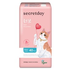 [비건라이프] 시크릿데이 뉴 러브 맥시흡수 팬티라이너, 일반, 40개입, 1세트