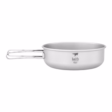Keith Titanium 鎧斯 Ti5326 純鈦輕量環保折疊握把湯碗 600ml, 鈦灰色, 1個
