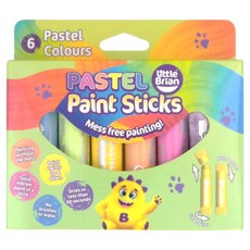 英國Little Brian 可洗式無毒水彩棒 6色組 馬卡龍色, 1組, 15公分