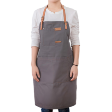 葉子小舖 工業風工作圍裙 皮帶款, 灰色, 1件