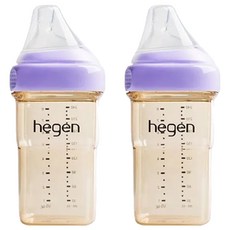 hegen 金色奇蹟PPSU多功能方圓型寬口奶瓶2入組 漾紫色 240ml, 1組