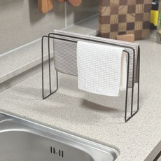 모나코올리브 망고너츠 엔틱 행주 건조대 + 무타공 접착패드, 블랙, 1개